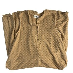 BUCKETLIST Textured Sleeveless Tan Jumpsuit